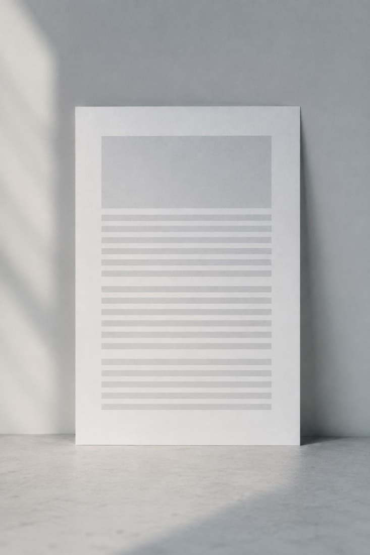 A sheet showing a dense text-first layout skeleton